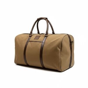 RMEF Canvas Leather Trim Duffle Bag‎ Weekender Travel Luggage Tan Brown